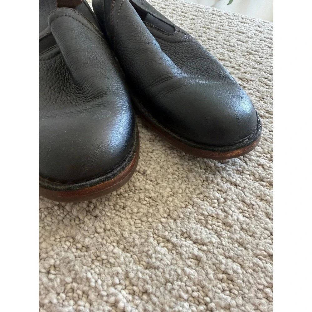 H.S. Trask BLAINE BLACK ELK Leather Slip On Loafers MEN 10.5 Vibram PEBBLED